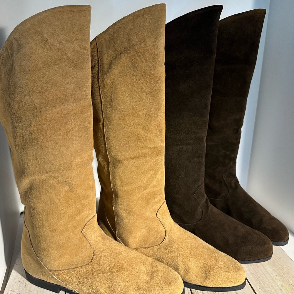 Women’s Jack Sprat lot of (2) pairs Suede Boots - tan and Dark Brown SZ 10 NWOT - Picture 2 of 8